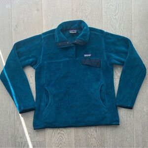 Patagonia Womens Size M Los Gatos Snap-T Pullover Jacket Peacock Blue Teal
